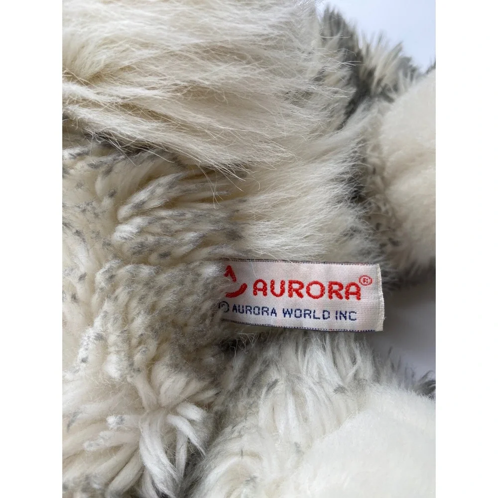 Aurora Husky Dog Plush Gray White Large 28 Inch Realistic Blue Eyes Lying Down